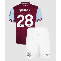 Maglia Calcio West Ham United Tomas Soucek #28 Prima Divisa Bambino 2024-25 Manica Corta (+ pantaloncini)